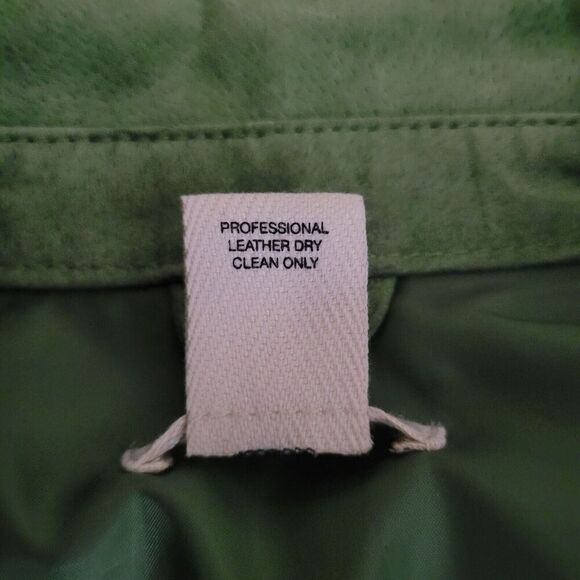 Green Suede Jacket Womens Small Leather Short Western Boho Snaps Festival Rodeo - Picture 8 of 8